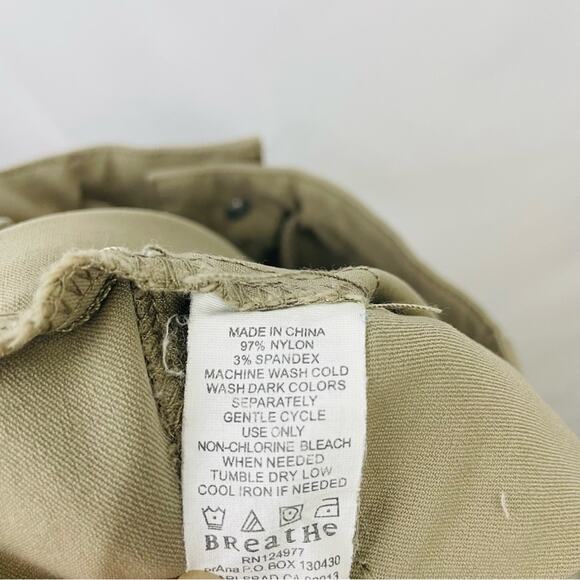 PrAna Monarch Convertible Hiking Pant Zip Off Stretch Drawstring Tan Size 14 - Picture 12 of 13